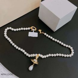 Designerinnen Frauen Saturn Perle Viviane Choker Anhänger Kette Kristall Gold Halskette Schmuck Westwood Acce