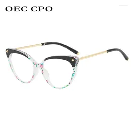 Sunglasses Frames OEC CPO Fashion Cat Eye Glasses Frame Women Optical Colorful Clear Lens Eyewear Female Brand Designer Eyeglasses Gafas De