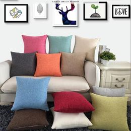Pillow Back Cover Office Home Throw Pillowcase Decoration Solid Color Linen Multi Size Car Sofa Waist