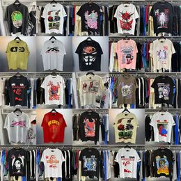 Designer T Shirt Mens Tshirt Fashion Tee Women Clothes Washed High Street Fabric Graffiti Lettering Foil Print Vintage Loose Fitting US Size S-Xl 528