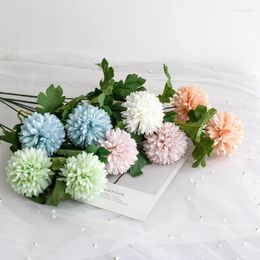 Decorative Flowers Green Real Touch Artificial Latex Hydrangea Wedding Bouquet Pography Props Home Garden Simulation Plant Decoration