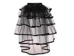 Black Tiered Tulle Tutu Skirt Bustle Costume for Women Gothic Victorian Steampunk Black Overskirt WhiteRedPurple7235883