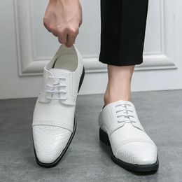 Casual Shoes Male Oxfords Leather Fashion Club Men 2024 Brand Classic For Wedding Lace-Up Men's Coiffeur