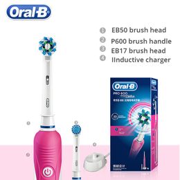 Oral B Sonic Electric Toothbrush Pro600 Rechargeable Rotating Oral Hygiene 3D Tooth Brush Head Oral Deep Clean Sensitive Care
