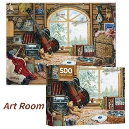 Puzzles 38*52cm Adults 500 Pieces Paper Jigsaw Puzzles Art Room Cosy Construction Paintings Stress Reducing Daily Toys Christmas Gifts Y240524