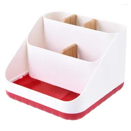 Storage Boxes Home Office Declutter Container Wooden Desktop Box With 6 Compartments For Remote Control Scissors Glasses