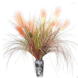 Decorative Flowers Large Faux Pampas Grass Tall 33'' Artificial Fake Flower Boho Bulrush Reed For Vase Filler Farmhouse Home Wedding Decor
