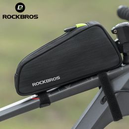 ROCKBROS Cycling Bike Bicycle Top Front Tube Bag Waterproof Frame Bag Big Capacity 1.1L MTB Bicycle Pannier Reflective
