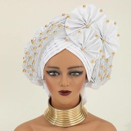Ethnic Clothing African Auto Gele Women's Turban Cap Nigeria Headtie Wedding Party Head Ties Female Wraps Already Made Autogele