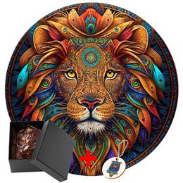 Puzzles Lion Animal 3D Wooden Puzzles Jigsaw Wooden Animal Puzzles Game For Adults Kids Toys Board Games Keychain Puzzle Building Blocks Y240524