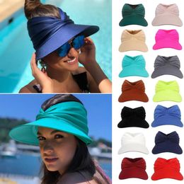 Flexible Adult Hat for Women Anti-UV Wide Brim Visor Hat Easy To Carry Travel Caps Fashion Beach Summer Sun Protection Hats