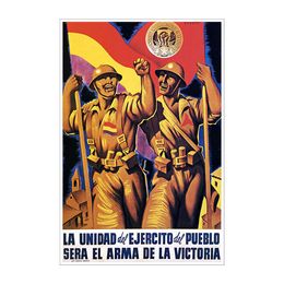 La Unidad Vintage Spanish Civil War Military Propaganda Wall Art Decoration Poster Canvas Print