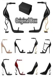 2023 High Heels Designer Shoes Sneakers Lady Sandals Office Pumps Shoe Women Luxury Fashion Patent Leather Gold Tone Triple Black 5425225