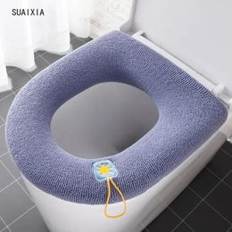 Toilet Seat Covers Universal Cover Pumpkin Pattern Closestool Mat Soft Warm Cushion Bathroom Lid Accessories