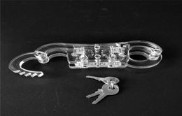 Latest Clear Crystal Restraint Thumb Cuffs With Locks Bondage Handcuffs Manacles Slave BDSM Adults Sex Toy For Male Female5782633