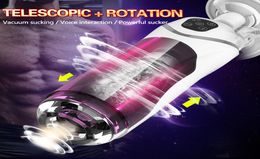 Full Automatic Piston Telescopic Rotation Male Masturbator Cup Adult Sex Toys Real Vagina Sucking Vibrator Hands Sex Machine Y4782012