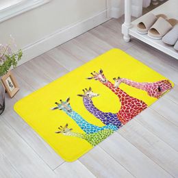 Carpets Color Animal Giraffe Bedroom Floor Mat Home Entrance Doormat Kitchen Bathroom Door Decoration Carpet Anti-Slip Foot Rug