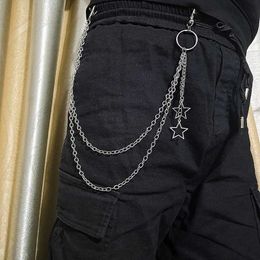 Waist Chain Belts Punk Steel Keychain Womens Moon Star Rivet Skull Accessories Selection Rock Gothic Pants Waist Belt Chain Jeans Jewellery Q240523