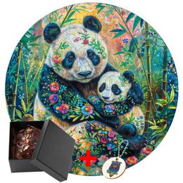 Puzzles Panda Montessori Children Toys Assembly Model Kit 3d Wooden Puzzle Adults Intellectual Exercise Keychain Jigsaw Puzzles Hobby Y240524