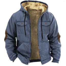 Women's Blouses Solid Color Combination Hooded Sweater With Brown Pocket Cotton Jacket Men Small Long Winter Coat Down
