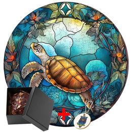 Puzzles Turtle 3d Wooden Puzzle Animals Wood Animal Puzzle Toys Model Learning Education Children Party Games 3d Puzzles for Adults Y240524