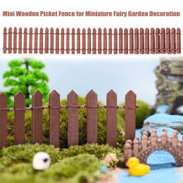 New 5x90cm DIY Mini Small Fence Barrier Wooden Craft Miniature Fairy Garden Terrarium Potted Palings Showcase Decoration