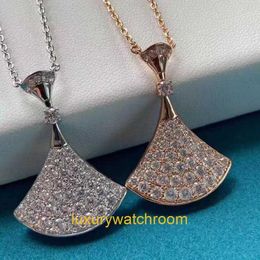 New Classic Fashion Bolgrey Pendant Necklaces High version full diamond classic small skirt necklace womens collarbone chain fashionable and simple temperament r