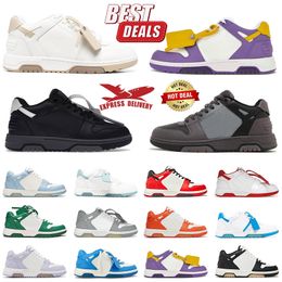 Top Quality Out Of Office sneaker women mens shoes OOO Low Tops Calf Leather designer shoes Navy Blue Grey Black White Blue Khaki Lilac Sand Purple Yellow Orange Mint