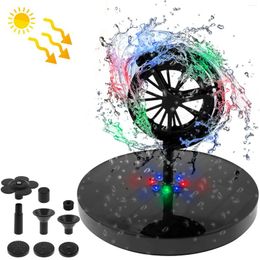 Garden Decorations Colour LED Solar Rotating Windmill Fountain 3W Light Glow Water Pump For Bird Bath With 7 Nozzles DIY Cistern 8 Lamps