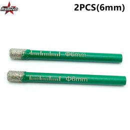 2PCS 6mm Vaccum Brazed Diamond Dry Drill Bits Hole Saw Cutter For Granite Marble Ceramic Tile Glass Power Tools Accessories