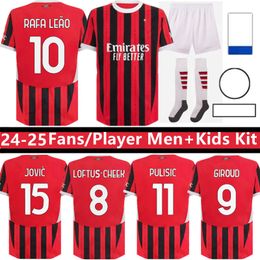 AC 24 25 MILAN RAFA LEAO Soccer Jerseys 2024 GIROUD PULISIC THEO REIJNDERS Shirt ROMAGNOLI S.CASTILLEJO REIJNDERS LOFTUS-CHEEK Football uniform fans player kids kit