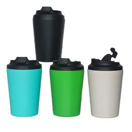 Simple stainless steel insulated cup for direct drinking car mounted small coffee cup womens Coloured water cup double-layer vacuum accompanying