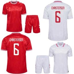 Soccer Shirt Men Kids Kit Full Set Home Red Away White Men Uniform CHRISTENSEN JENSEN ERIKSEN DOLBERGDenmark Football Jersey 2024 New 2025 National Team