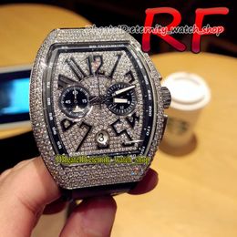 Eternity Sport Watches RF V2 Versione maschile Collezione contro 45 Giappone Miyota Quartz Cronografo Movimento ghiacciato Gypsophila Diamond Di 3059