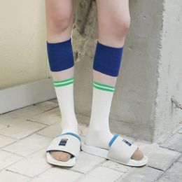 Women Socks Harajuku Cute Crystal Silk JK Uniform Accessories Striped Ultra-Thin Sports Long Tube Hosiery Calf Stockings