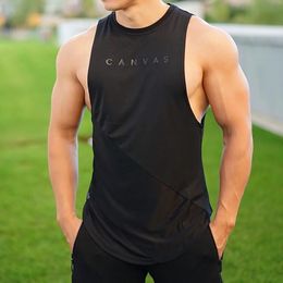 Bodybuilding Sport Tank Tops Men Gym Fitness Workout Sleeveless Shirt Male Stringer Singlet Casual Fashion Undershirt Vest 240524