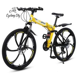 Bikes Bicycle City Folding Mountain Bicycle Variable Speed Impact Bicycle 26 inch Adult Bicycle Dual Disc Brake Carbon Steel Frame Bicycle Q240523