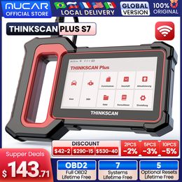 THINKSCAN PLUS S4/S6/S7 OBD2 Car Diagnostic Tools Multi System Scan ABS SRS ECM TCM BCM IC AC Reset Code Reader Auto Scanner