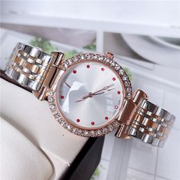 Fashion Full Brand Wrist Watches Women Ladies Girl Crystal Style Luxury Metal Steel Band Quartz Clock L89 242w