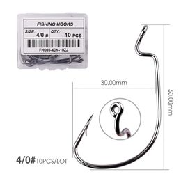 10pcs Box Fishing hook Offset 8 50 crank for soft worm bait fishhook crankbait fishing tackle accessories pesca hooks 240522