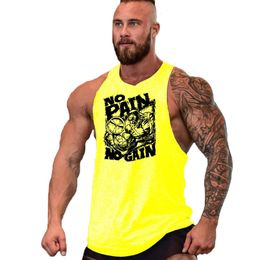 Brand Gym Stringer Clothing Bodybuilding Tank Top Men Fitness Singlet Sleeveless Shirt Solid Cotton Muscle Vest Undershirt 240524
