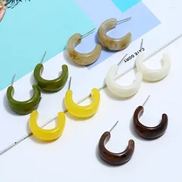 Stud Earrings Retro Acrylic Simple Temperament C-type Korean Version Ear Rings For Women Accesorios Mujer