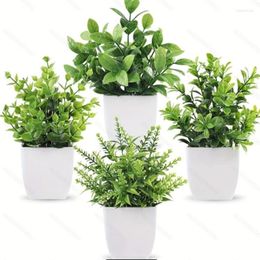 Decorative Flowers Artificial Green Plants Fake Flower Bonsai Small Tree Pot Potted Ornaments For Indoor Bedroom Home Garden Party Decor