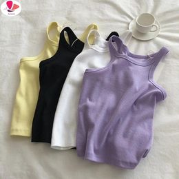 Women's Tanks APIPEE 2024 Women Tank Tops Sexy Cropped Top Female Summer Camisole Camis Black White Sport Clothes For