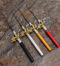 Aluminium Alloy Pen Fishing Rod Mini Pocket Fish Pole Reel Combos Lightweight Telescopic Fishing Rods with Reel4636060