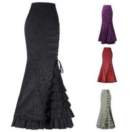 Women's fashion, sexy fishtail tie, waistband, jacquard long skirt, half temperament, buttocks wrapped