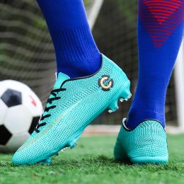 Men Soccer Shoes Kids Ankle Football Boots Futsal FG Cleats Grass Training Sport Footwear Adult Long Spikes Outdoor Soccer Shoes