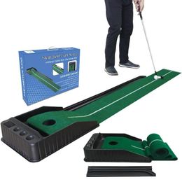 Aids Golf Putting Green 733FT*1FT Golf Putting Trainer Mini Golf Mat with Auto Ball Return Function for Home/Outdoor/Office Use Bwlxr