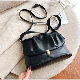 Bag Retro Fold Pu Leather Big Shoulder Bags For Women Female 2024 Designer Women's Messenger Fashion Travel Handbag Totes