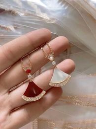 Fashion expert exclusive Bvlgrly limited necklace White Necklace Small Skirt Rose Gold Colourful Womens Light Luxury High Girl have Original logo JRQ6